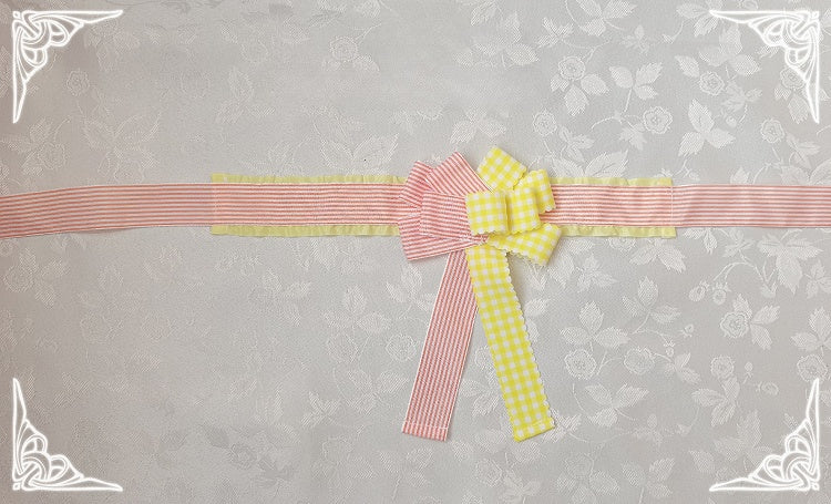 Muster Choker Plaid Bowknot und Streifen