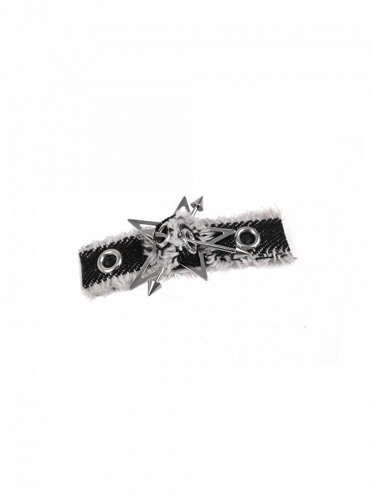 Black Dark Punk Star Stud Hairclip