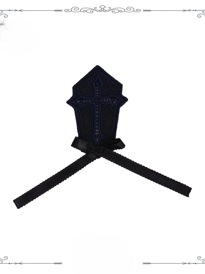 Gothic Accessory Bundle: Headband, Brooch, Bag, Mini Hat - iris de nuit