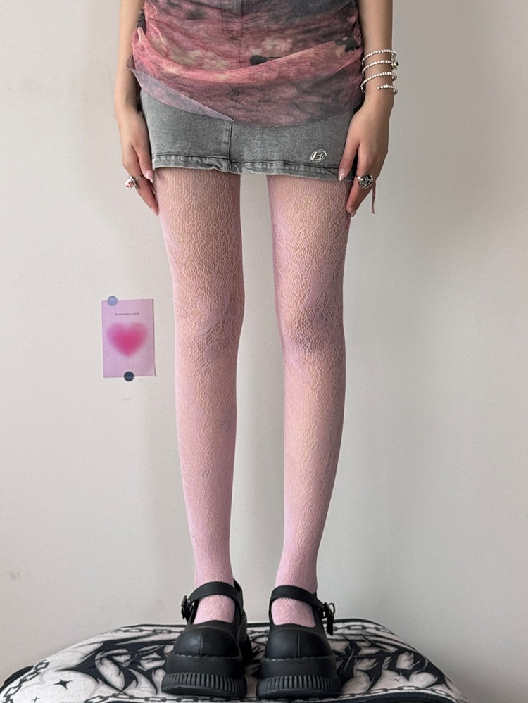 Y2K Options Tights Design Color Butterfly 7 Hollow-out