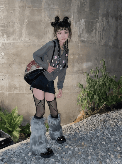 Warmers 20CM/30CM Y2K Shaggy Gray Leg