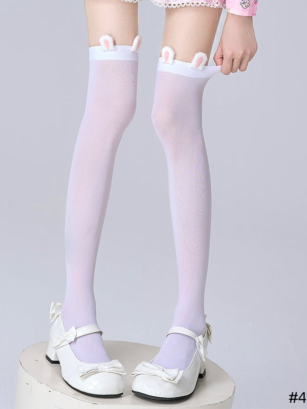 Over Sweet Options 4 Stockings Lolita Knee White