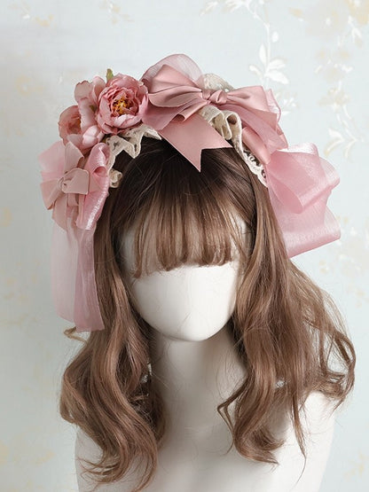 Flowers Adorned with Pink Tulle Bowknots and KC Lolita Lace