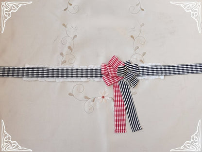 Muster Choker Plaid Bowknot und Streifen