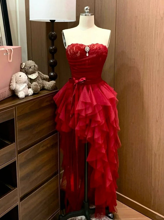 Vintage Lace Bodycon Dress with Detachable Tulle Train | Catyears