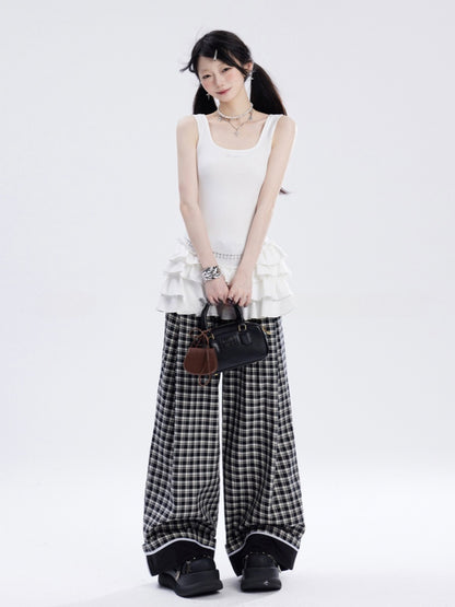 Mini-Ärmelloses Kleid Weißer Balletcore Basken-Taille Stufenrock