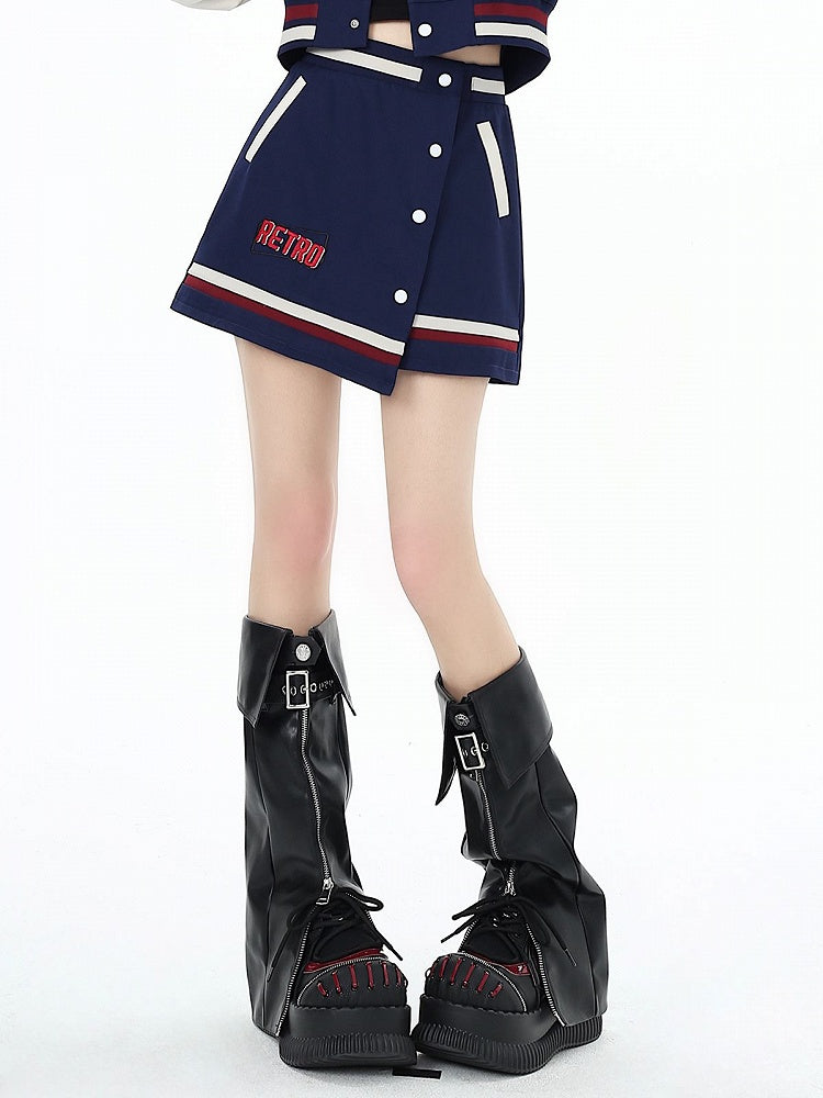 High Mini Blue Skirt Waist