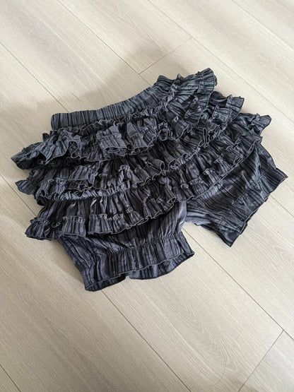 Dark Gray Multi-Layer Ruffle Bloomers - Blazed Field