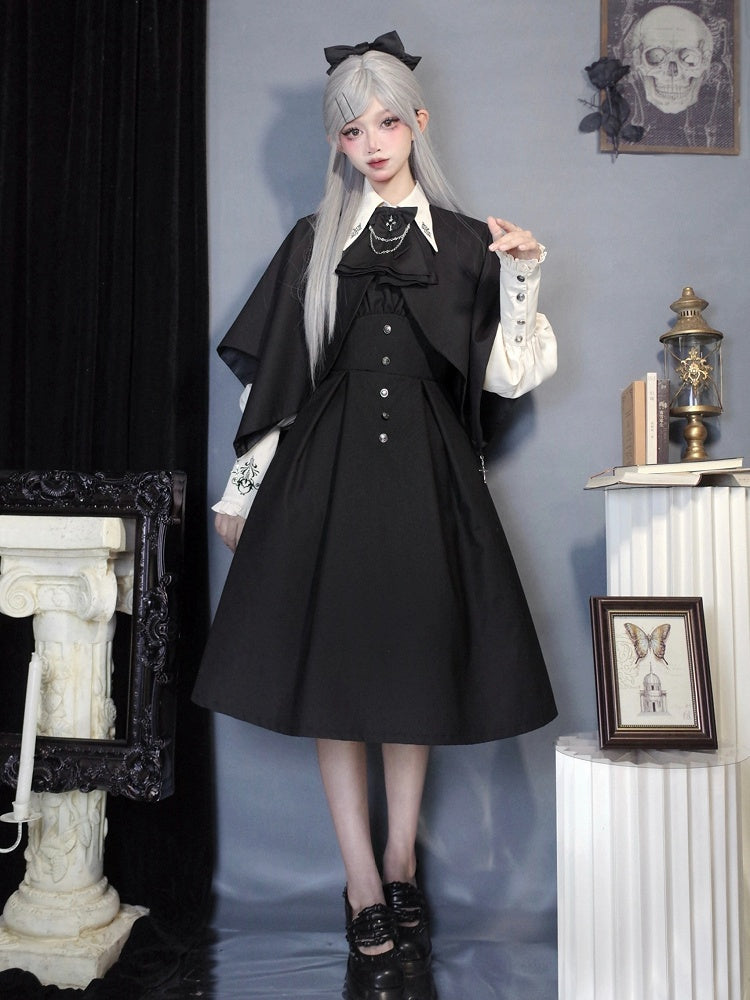 Tägliches Kleid Taille Quadratischer Ausschnitt Passform Slim Schwarz