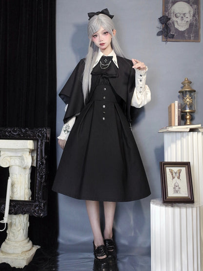 Tägliches Kleid Taille Quadratischer Ausschnitt Passform Slim Schwarz