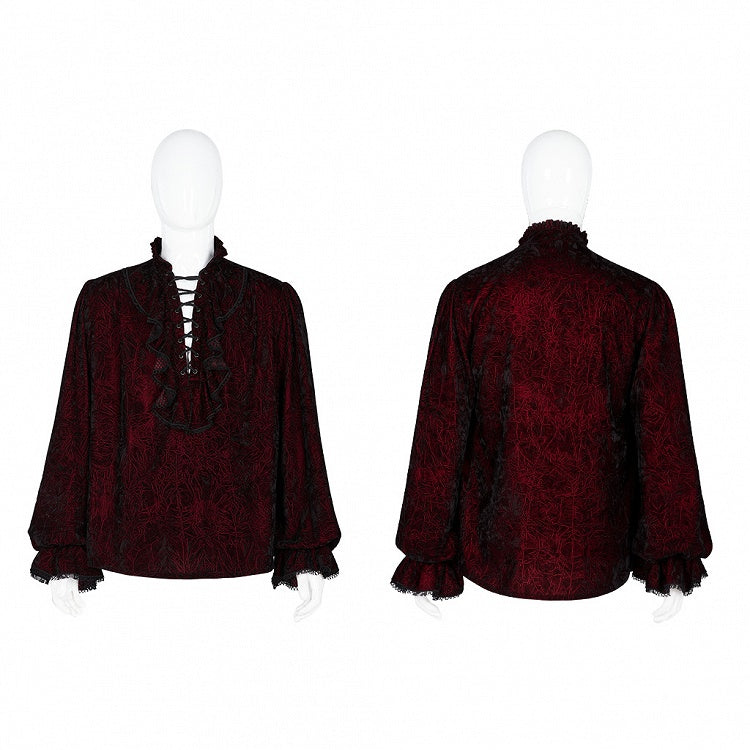Men's Gothic Velvet Shirt Red