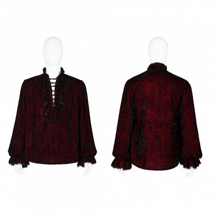 Men's Gothic Velvet Shirt Red