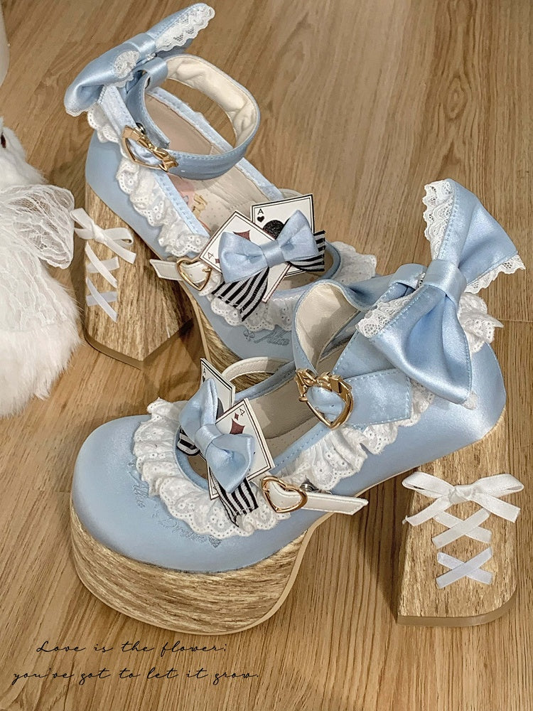 Alice in Wonderland Vibes Alice Blue Sweet Lolita Platforms Mary Janes