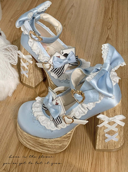 Alice in Wonderland Vibes Alice Blue Sweet Lolita Platforms Mary Janes