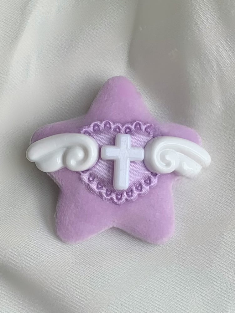 Haarspange mit Stern und Kreuz