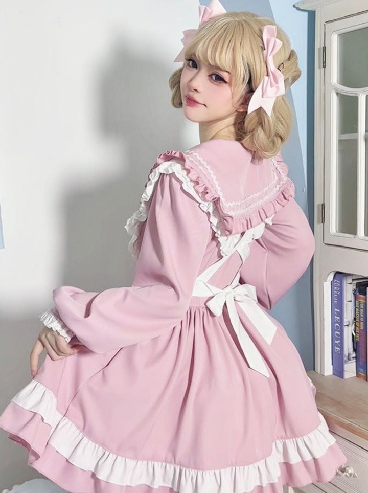 スイートセーラースタイルのカレッジロリータメイドドレス