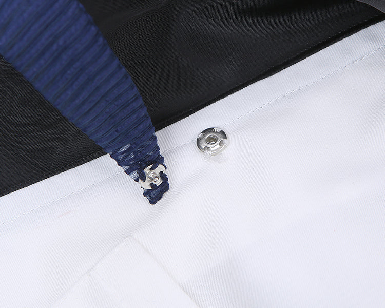 Dunkelblaues Matrosenkragen-Oberteil mit Himmelskugel-Print und weißem JK-Uniform-Oberteil