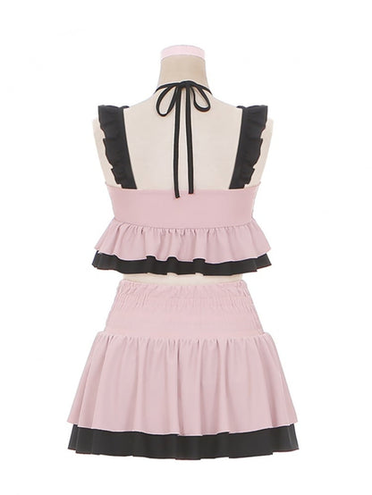 Badeanzug mit Schnürung und Schleifendetails