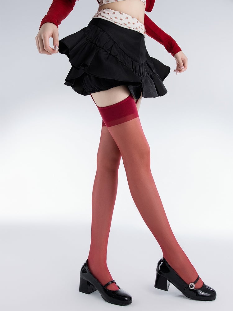 Suspender Knee Stockings Over 4 Colors