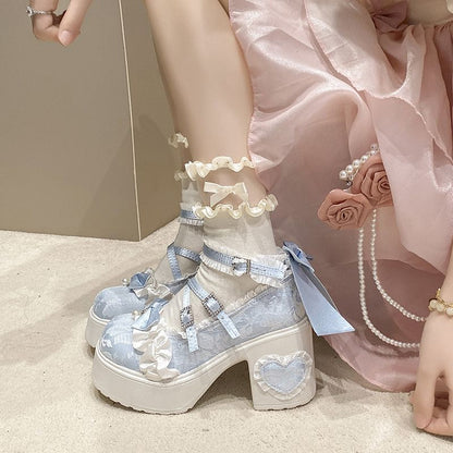 Lolita Lace Mary Jane Block Heel Shoes – Soft Sole Sweet Pumps