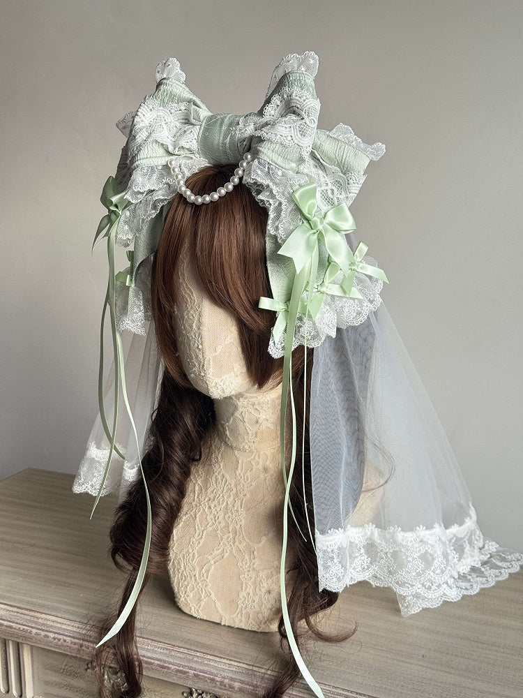 No Lace Bow KC(Pink/Blue/Mint Veil) - Sweet Lolita