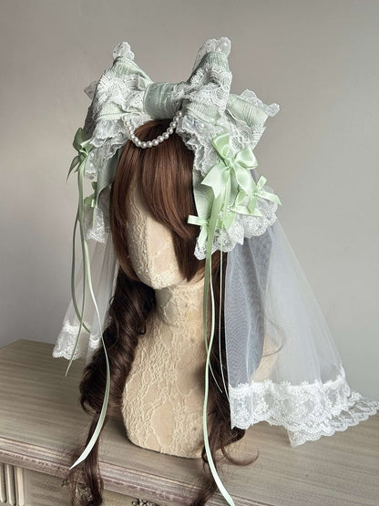 Hair Veil Lolita Sweet Lace (Pink/Blue/White/Mint)