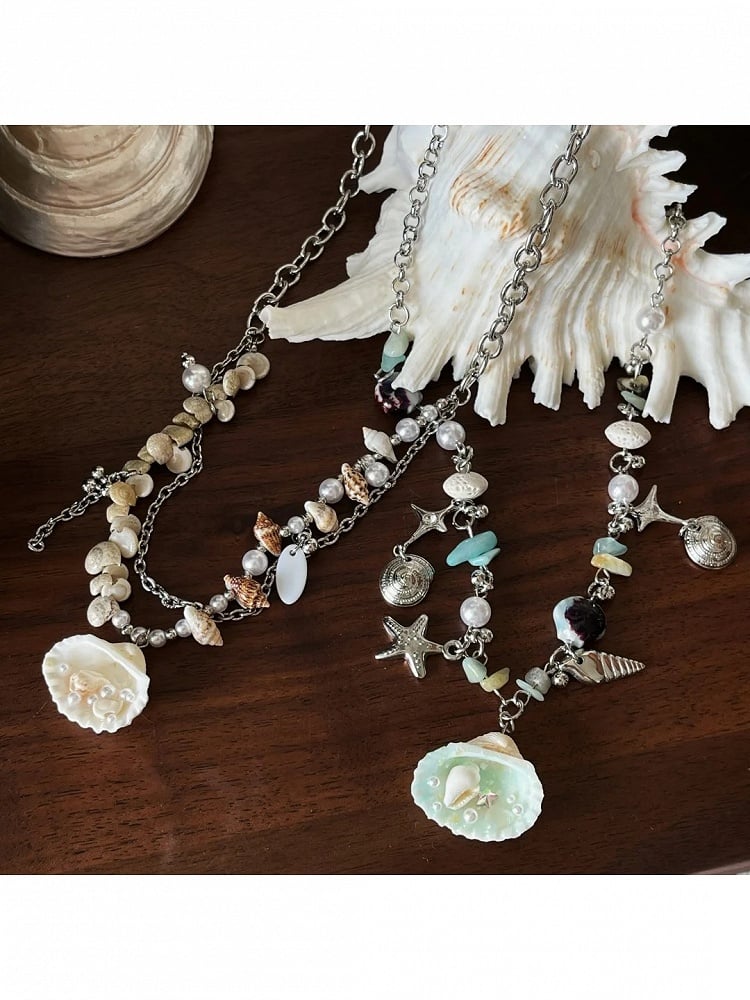 Beaded Shell Pendant Necklace - Kiwi Store