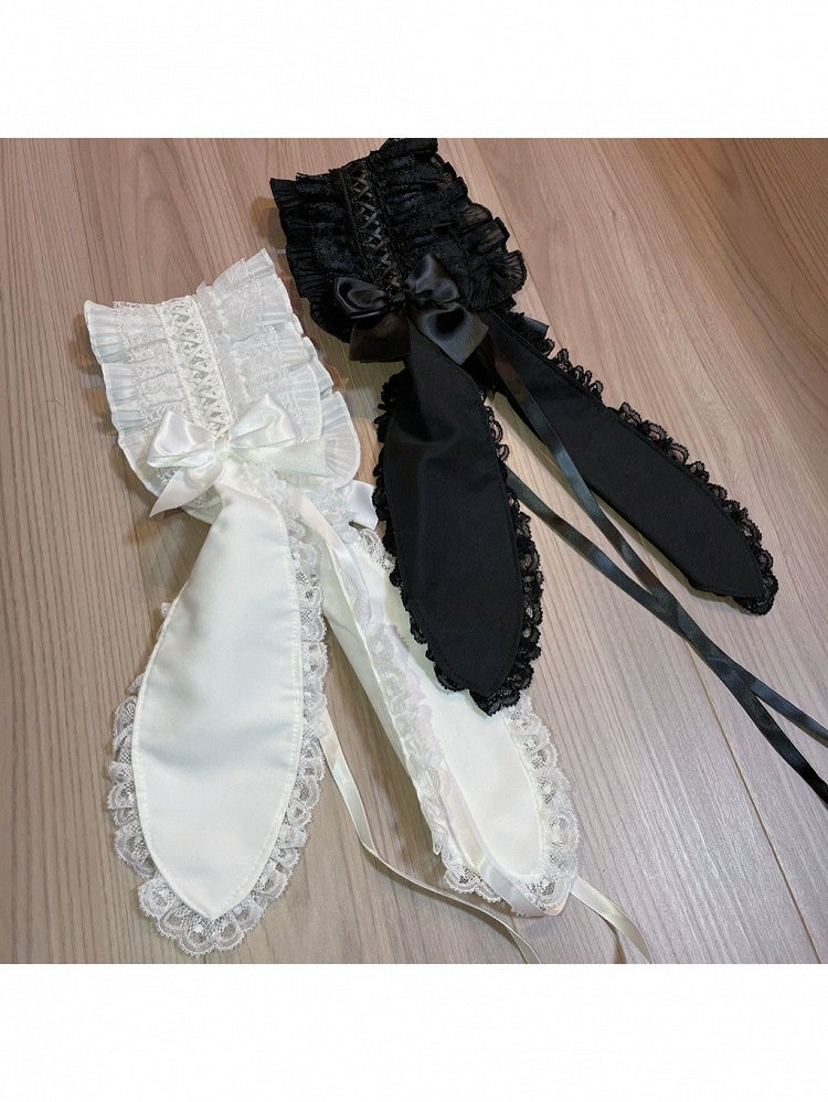 Lace Bow Hairband with Rabbit Ear Design - Magic Diary