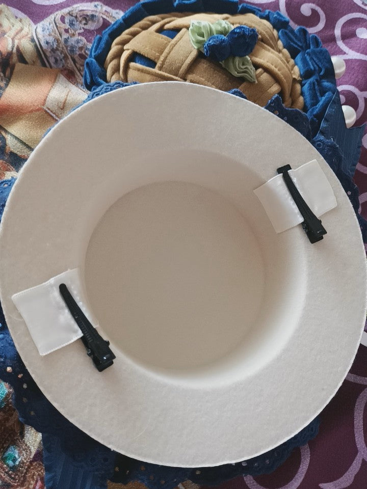 With Cake-Shaped Blueberry Blue Hat Dark Mini Beige Clips