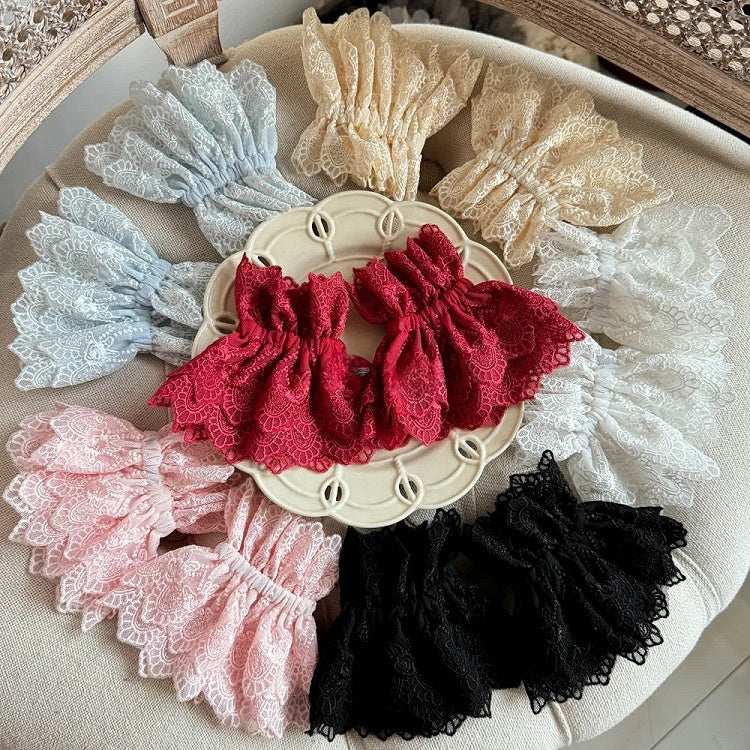 Wrist Cuffs Sweet 3-Piece Gloves Lace Set Bow