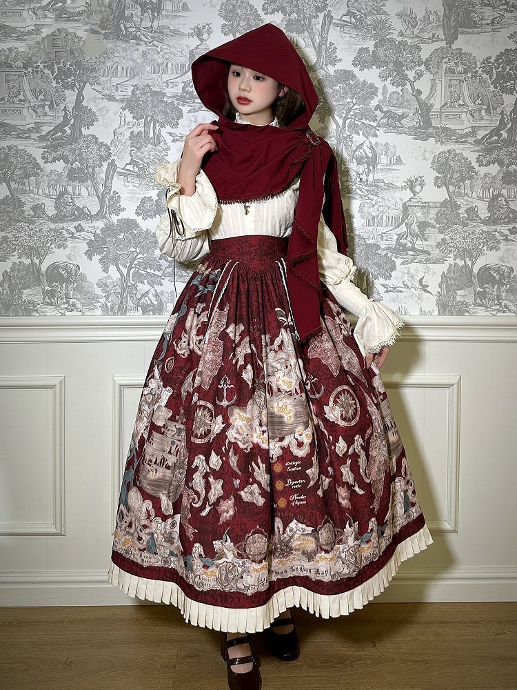 Wasteland Punk Red Hooded Shawl