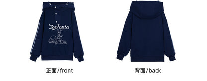 Zootopia Judy and Nick Graphic Navy Blue Hoodie