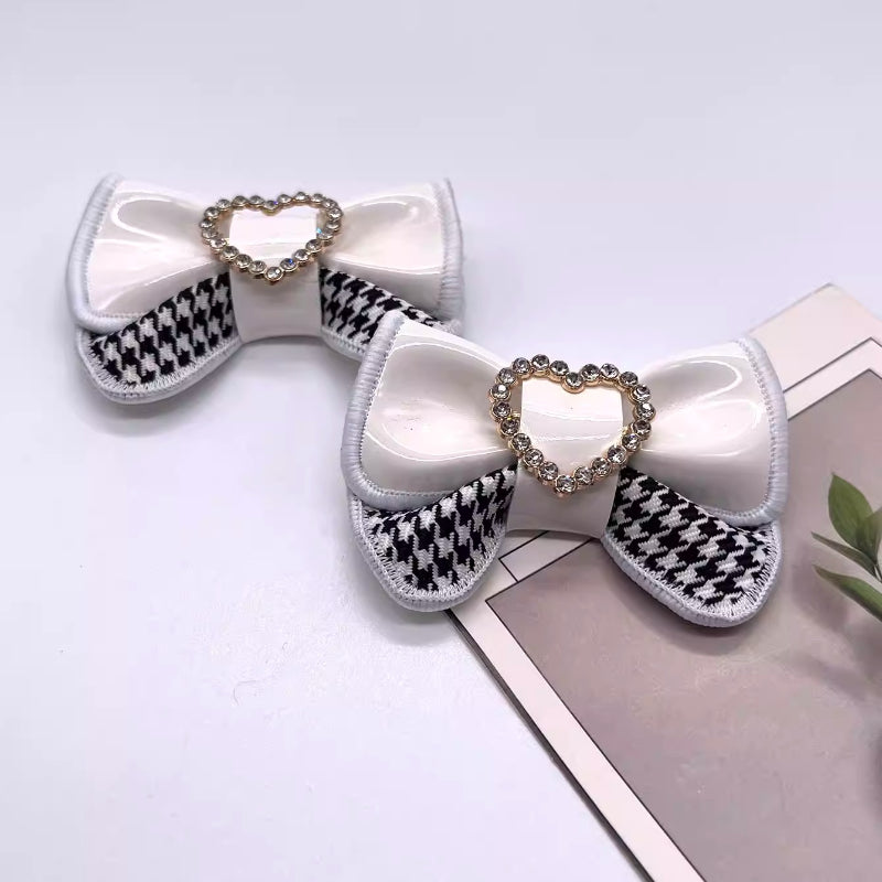 Glossy PU Leather Bow Shoe Clips - Lolita Shoe Accessories