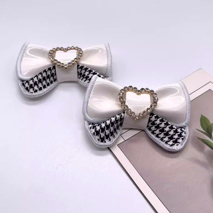 Glossy PU Leather Bow Shoe Clips - Lolita Shoe Accessories
