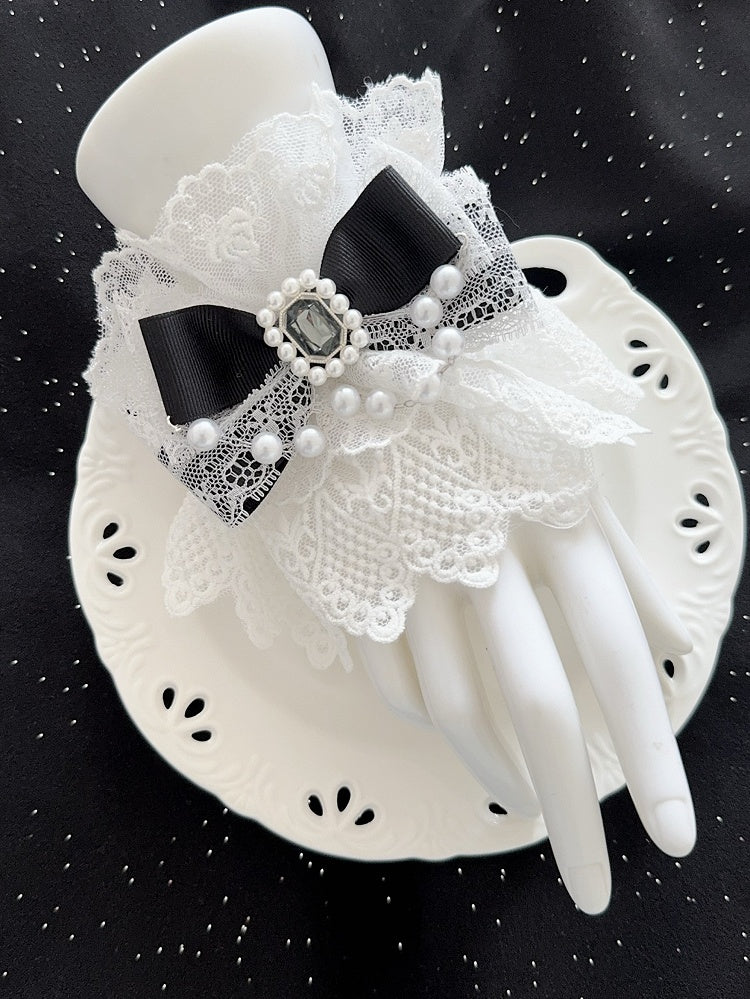 Wrist Decorated Color Cuffs Charm Options Rhinestone Bowknot Beaded Lace 5