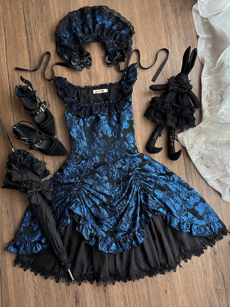 Dark Blue Ruffled JSK Gothic Lily - Miss Point