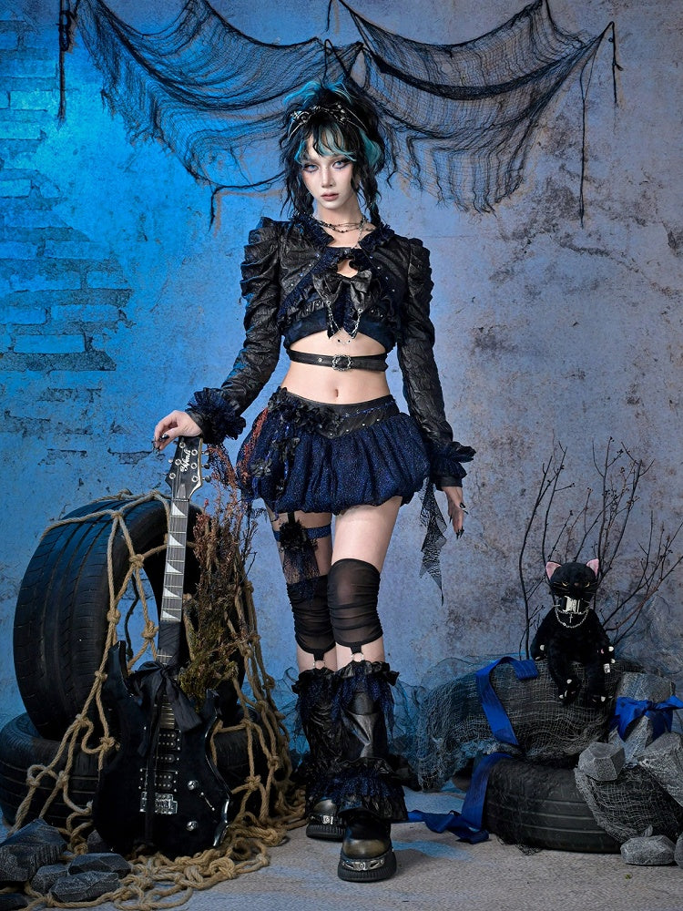 Punk Y3K Leather PU Jacket Short Rock Style