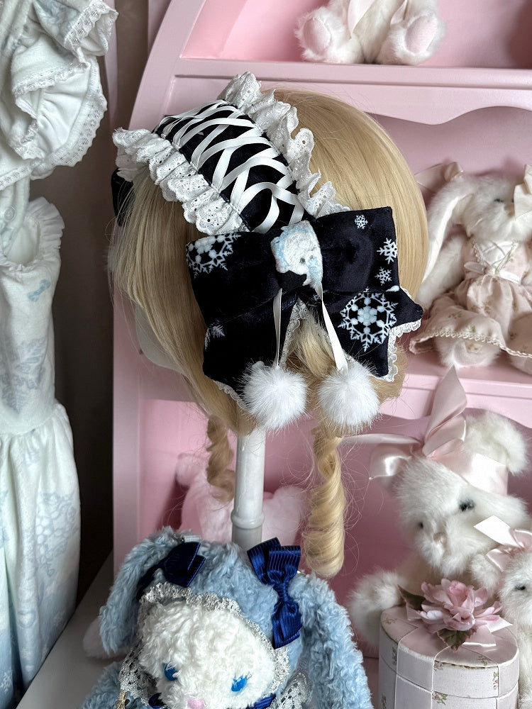 9 Color Options Lolita Hairband with Bowknot Hairclips