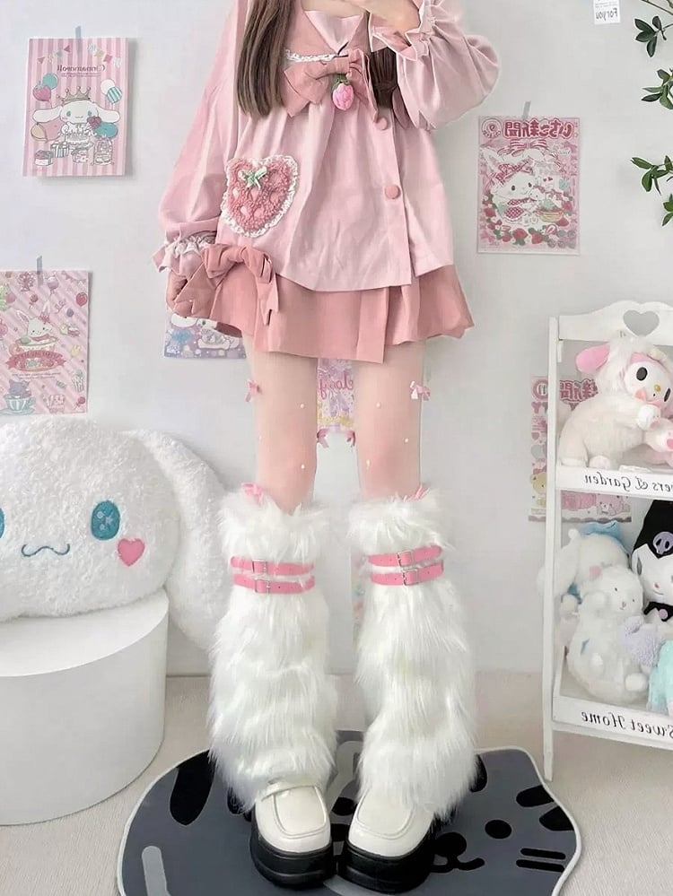 3 Warmers Furry Colors Slouch Buckle Leg -