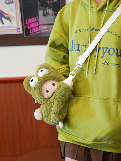 Grüner Frosch Lamm Plüsch Rucksack Umhängetasche Mittel/Groß