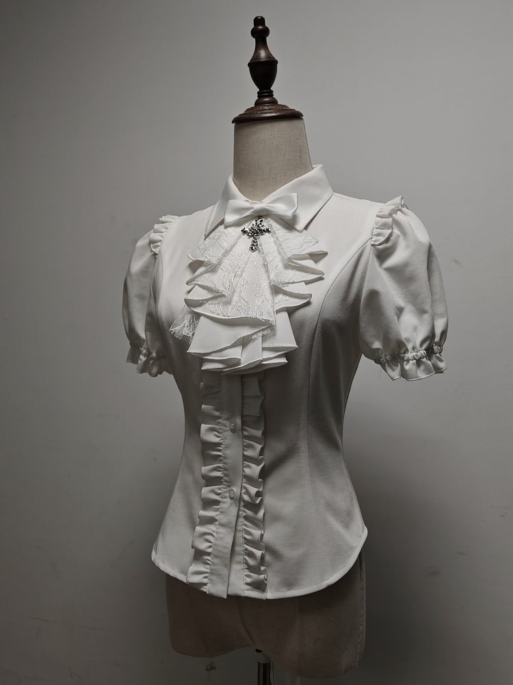 Short Gothic Jabot Sleeves with Detachable White Lolita Shirt