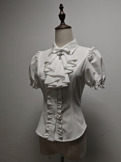 Short Gothic Jabot Sleeves with Detachable White Lolita Shirt