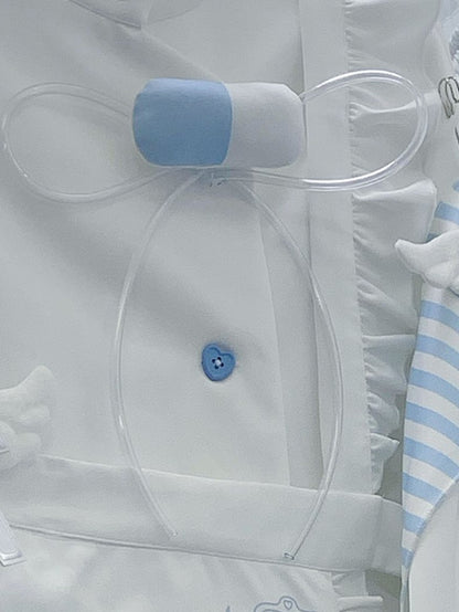 Tenshi Kaiwai Weiße &amp; Blaue Kapselförmige Yami Kawaii Brosche