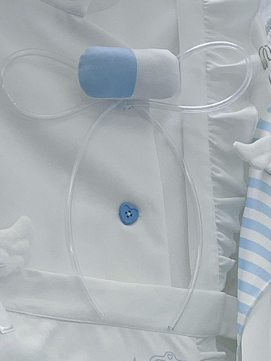 Tenshi Kaiwai Weiße &amp; Blaue Kapselförmige Yami Kawaii Brosche