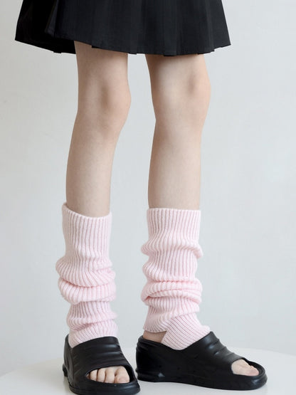 4 Colors Footed Knitted Leg Warmers