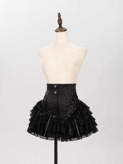 High-Waist Lace Layered Gothic Shorts - DevilInspired Exclusive Collection