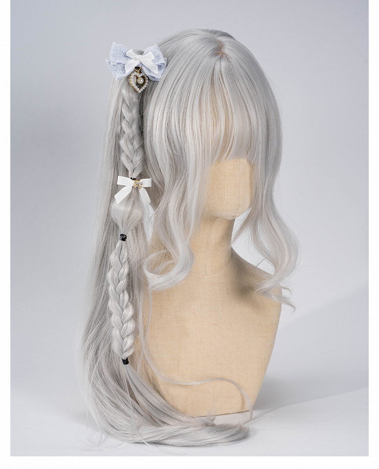 5色のビーズハートチャーム ジライケイ レースリボンヘアクリップ