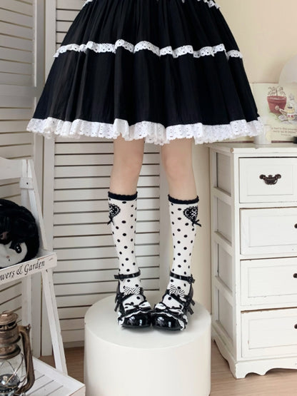 Janes - Crisscross with Mary Lolita PU Sweet Design Black