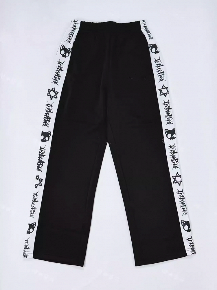 Cat Sweatpants 6 Landmine Style Colors Skeleton Elastic with Print Waist