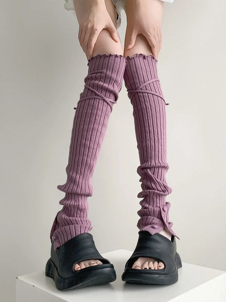 Ribbed (4 Leg Warmers Knit Colors) Tie-Up